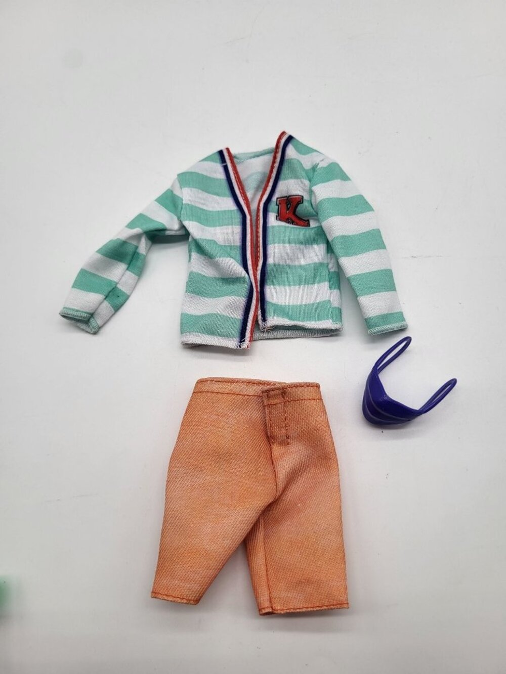 Barbie Fashion Pack Clothing Set for Ken Doll Striped 'K' Sweater, Shorts & Mask - Picture 1 of 7